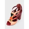 Closed heel block heel sandals