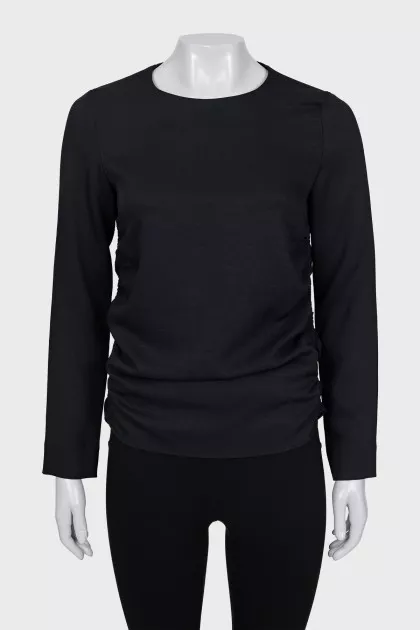 Blouse with draped sides