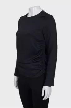 Blouse with draped sides