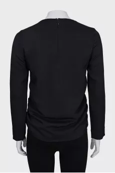 Blouse with draped sides