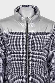 Down jacket with silver trim