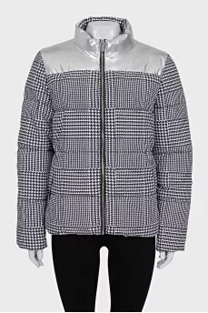 Down jacket with silver trim