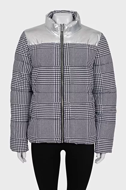 Down jacket with silver trim
