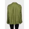 Silk shirt with contrast stitching