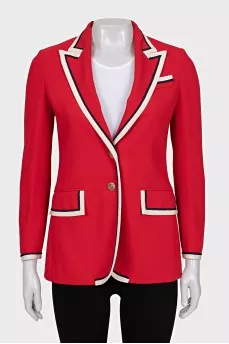 Fitted jacket with contrast trim