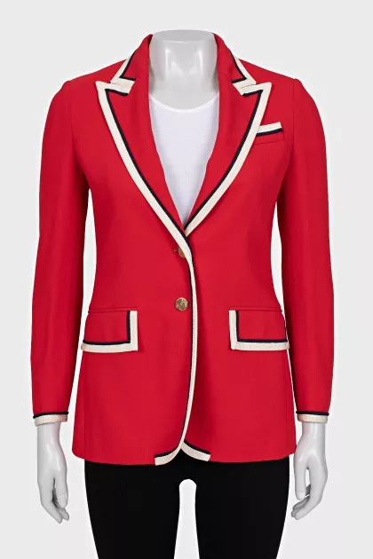 Fitted jacket with contrast trim