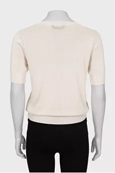 Slim fit t-shirt decorated with crystals