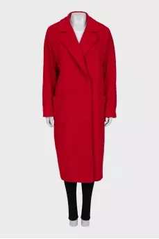 Straight cut coat with buttons
