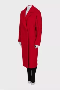 Straight cut coat with buttons