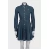 Fitted denim dress with buttons