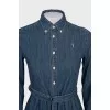 Fitted denim dress with buttons