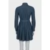 Fitted denim dress with buttons