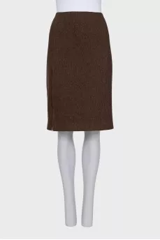 Straight skirt made of cashmere and wool