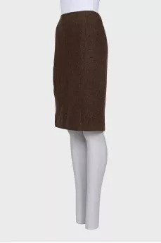 Straight skirt made of cashmere and wool