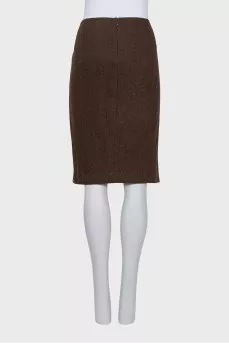 Straight skirt made of cashmere and wool