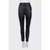 Mid-rise leather trousers