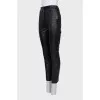 Mid-rise leather trousers