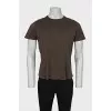 Men's Brown Straight Fit T-Shirt