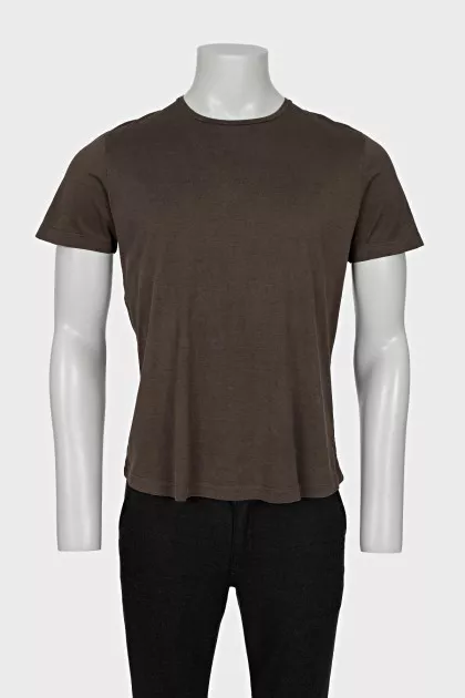 Men's Brown Straight Fit T-Shirt