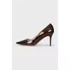 Brown stiletto pumps