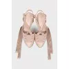 Pink slingbacks with fabric ties