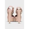 Pink slingbacks with fabric ties
