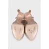Pink slingbacks with fabric ties