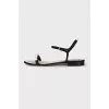 Suede sandals with pearl decor