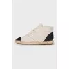 Textile sneakers with contrasting toe