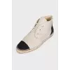Textile sneakers with contrasting toe