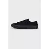 Men's Black Leather Toe Sneakers
