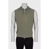 Men's hooded vest with zipper