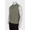 Men's hooded vest with zipper
