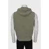 Men's hooded vest with zipper