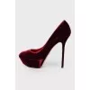 Velvet stilettos