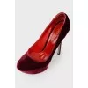 Velvet stilettos