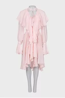 Dress with frills decorated with tassels