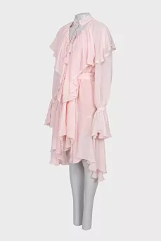 Dress with frills decorated with tassels