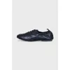 Blue sneakers with leather toe