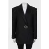 Black jacket with decorated clasp