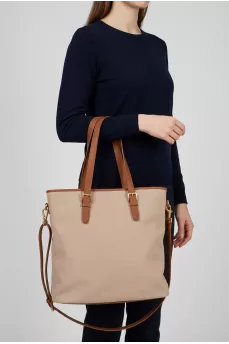 Tote bag with leather straps