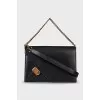 Smooth leather bag with gold clasp