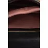 Smooth leather bag with gold clasp