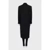 Straight cut wool coat with buttons