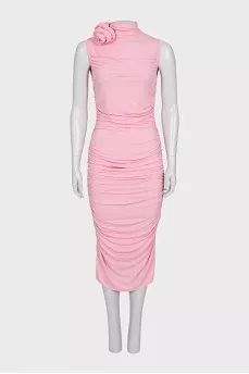 Pink dress with draping