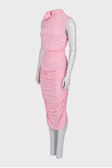 Pink dress with draping