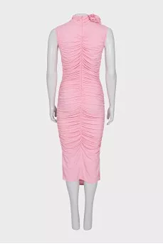 Pink dress with draping