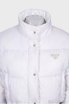 Cropped down jacket with logo
