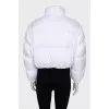 Cropped down jacket with logo