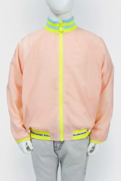 Children's bomber with a logo on the back